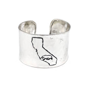 Silver Adjustable Cuff Bracelet - California with Bear