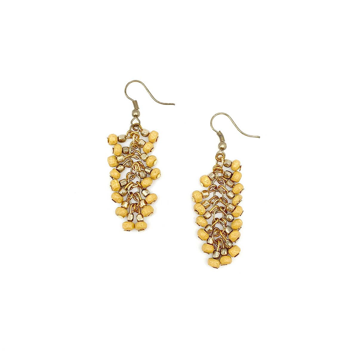 Sachi Chromatic Hues - Yellow Dangle Cluster Earrings