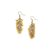 Sachi Chromatic Hues - Yellow Dangle Cluster Earrings