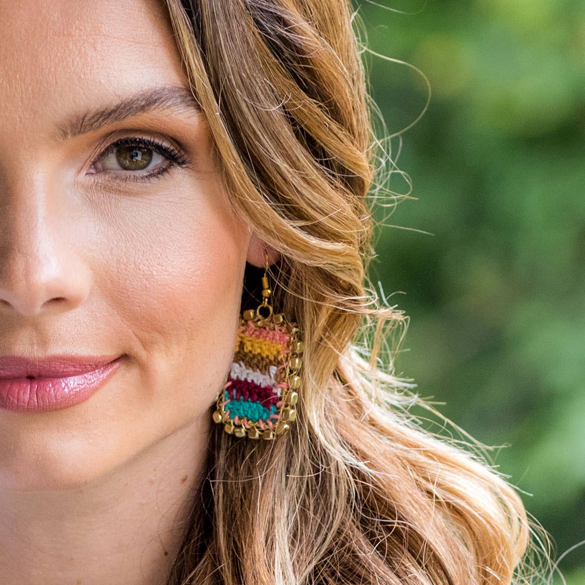 Sachi Warp & Weft Collection Earrings - Woven Rectangles