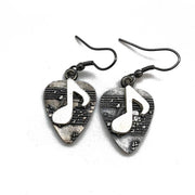Pewter Earrings - Music Note Pick