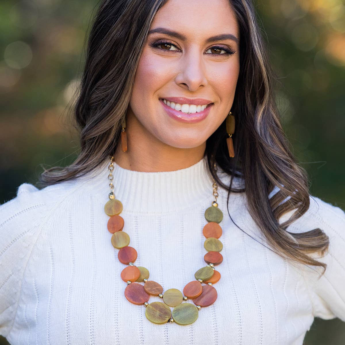 Omala Citrus Sunshine Collection - Discs Bib Necklace