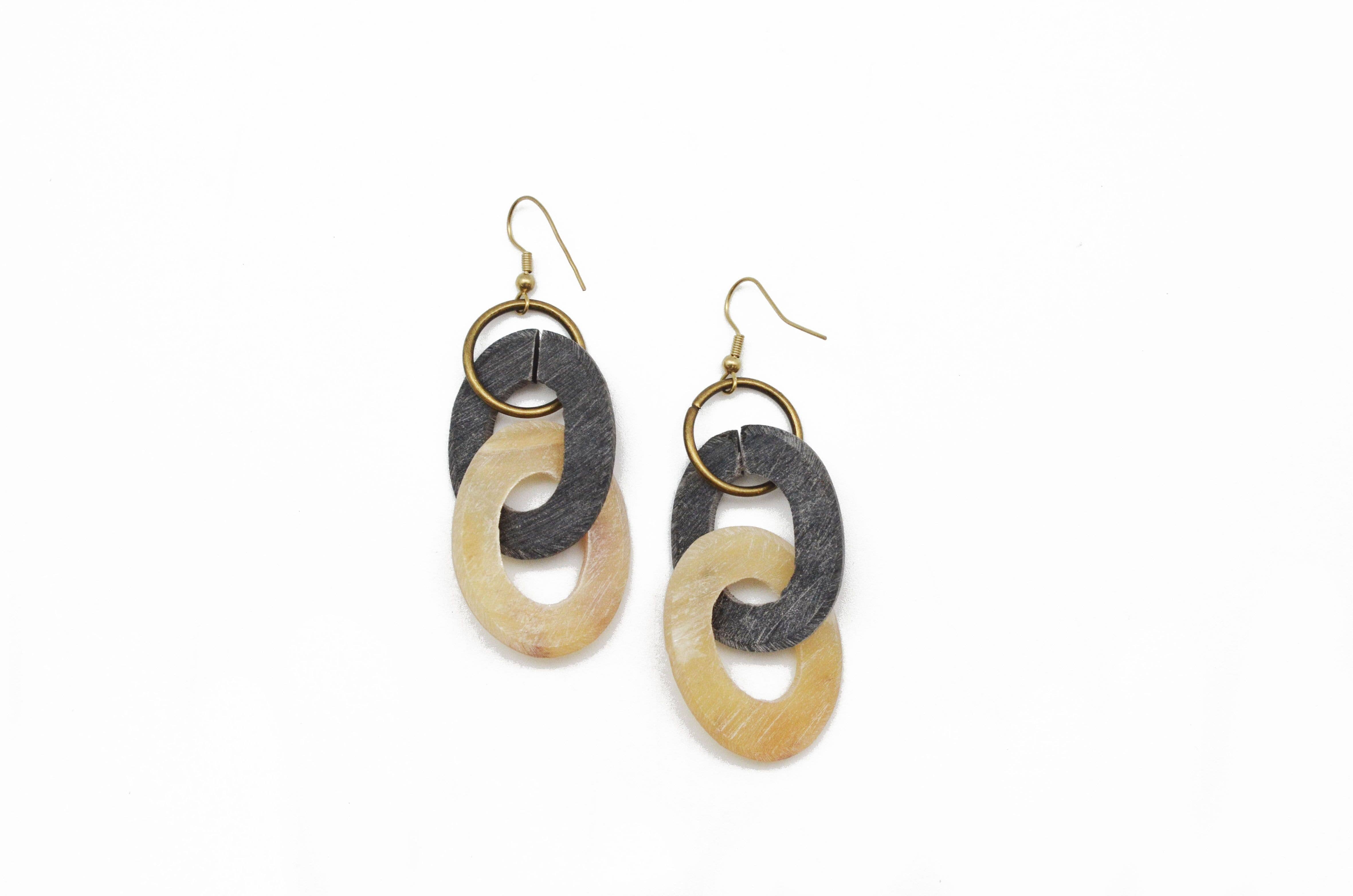Omala Autumn Neutrals Collection Earrings - Two Horn Links