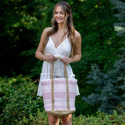Isla Cotton and Jute Durable Everyday Tote - Pink