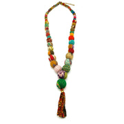 Aasha Kantha Handmade Graduated Beads and Tassel Necklace
