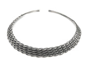 Basketweave Angled Weave Choker Necklace