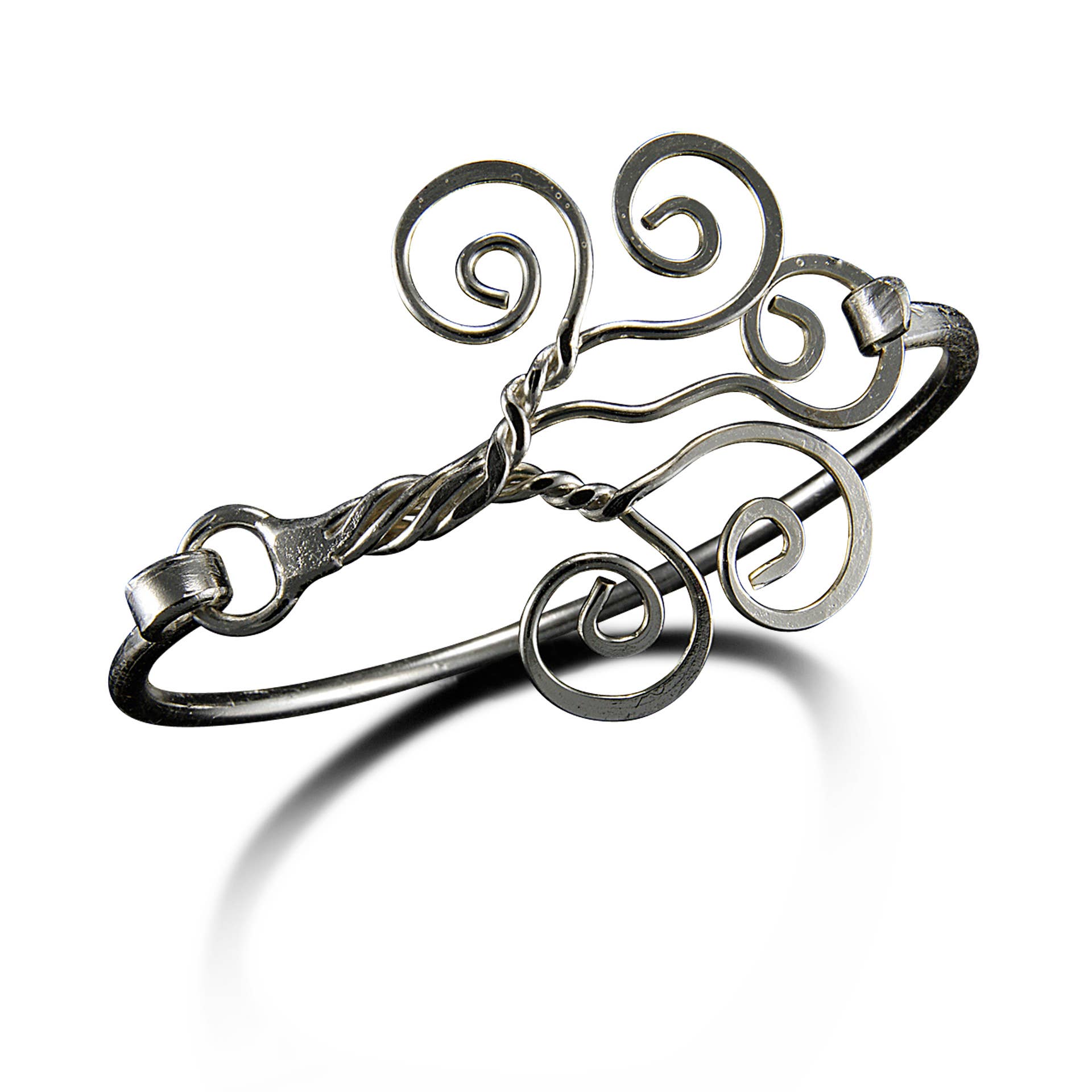 Silver Plated Bangle - Tree