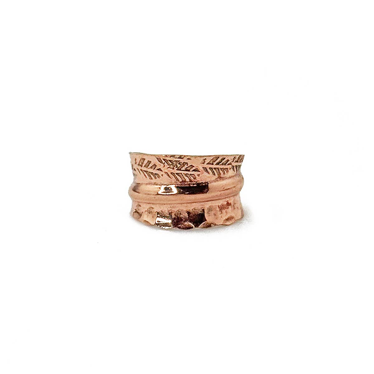 Handcrafted Copper Feather Ring