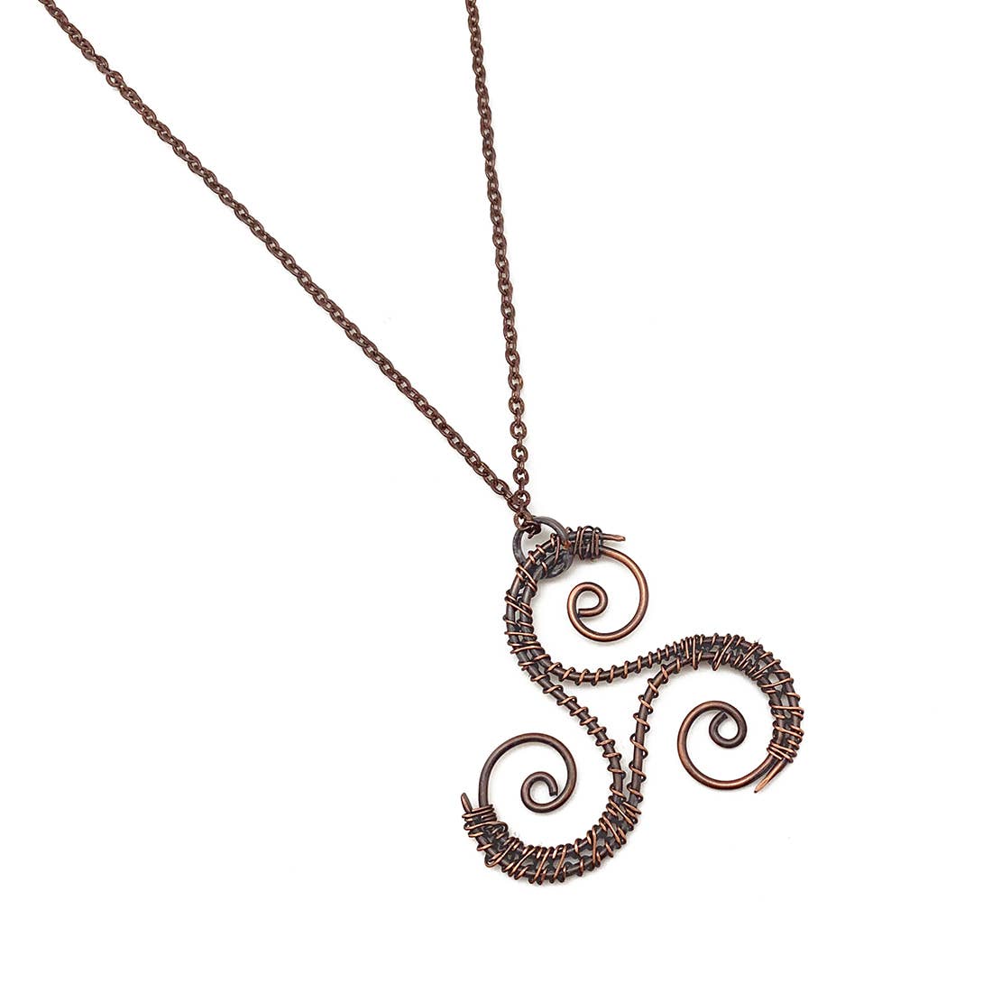 Banjara Wire Wrapped Triskelion Copper Necklace
