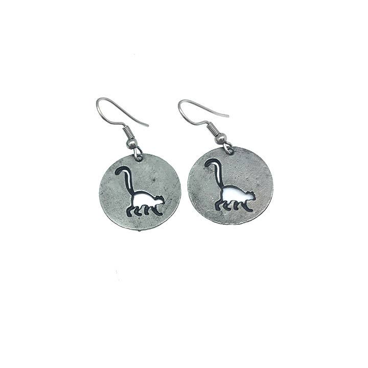 Pewter Earrings - Lemur