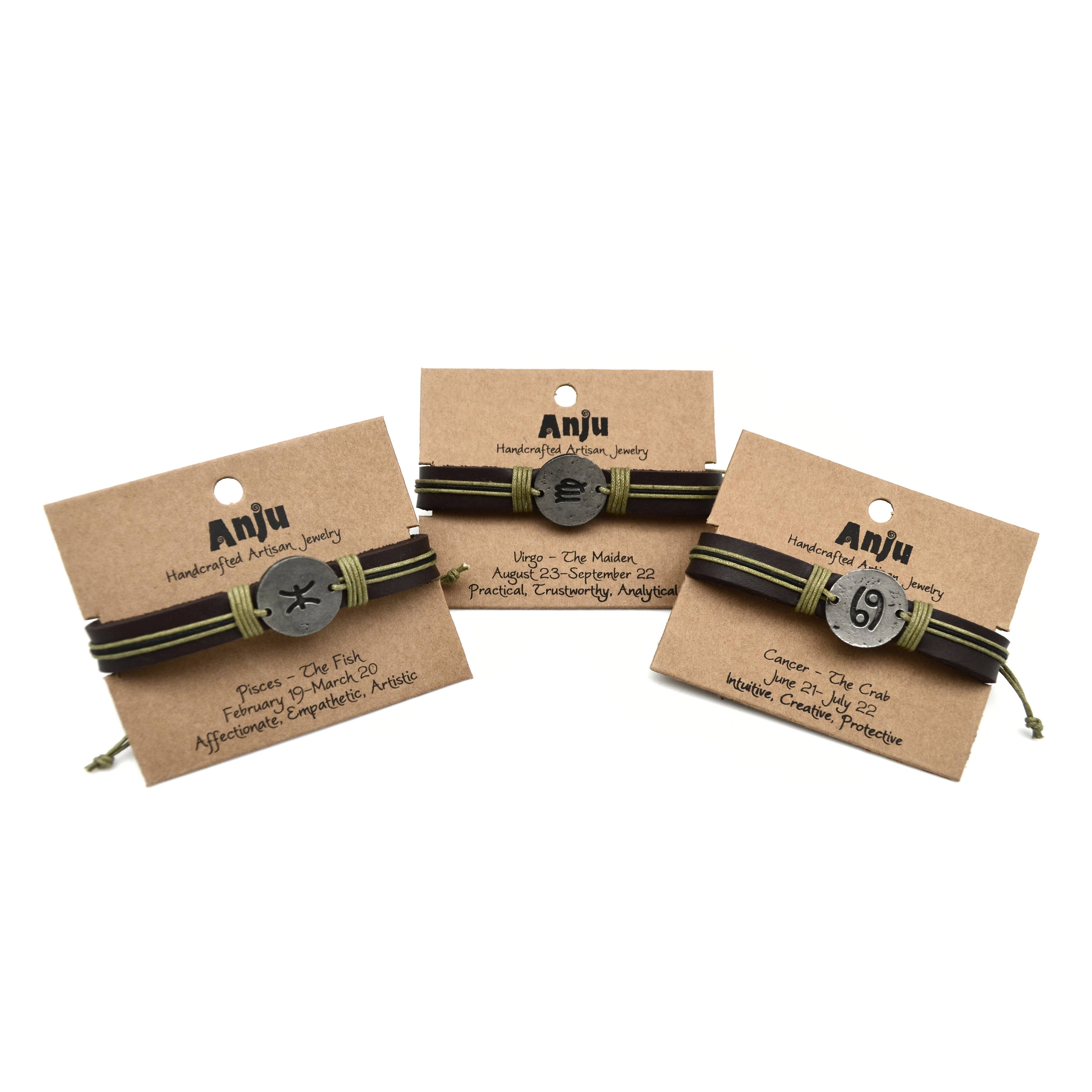 Zodiac Pewter Capricorn Glyph Bracelet