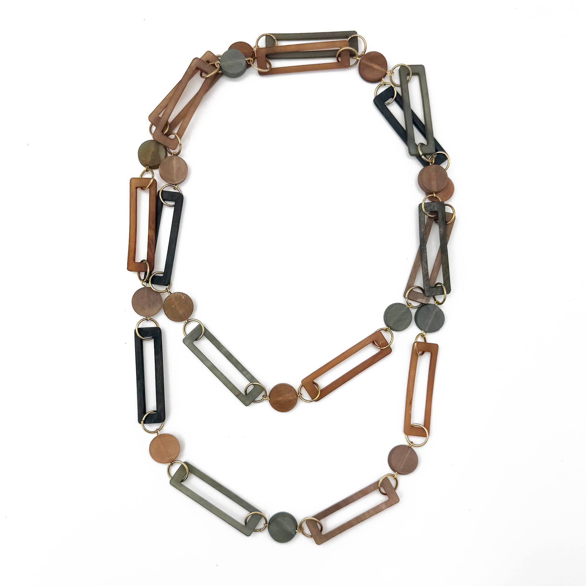 Omala Autumn Neutrals Necklace - Geo Rectangle