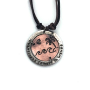 Pewter Necklace - Happiness Comes in Waves