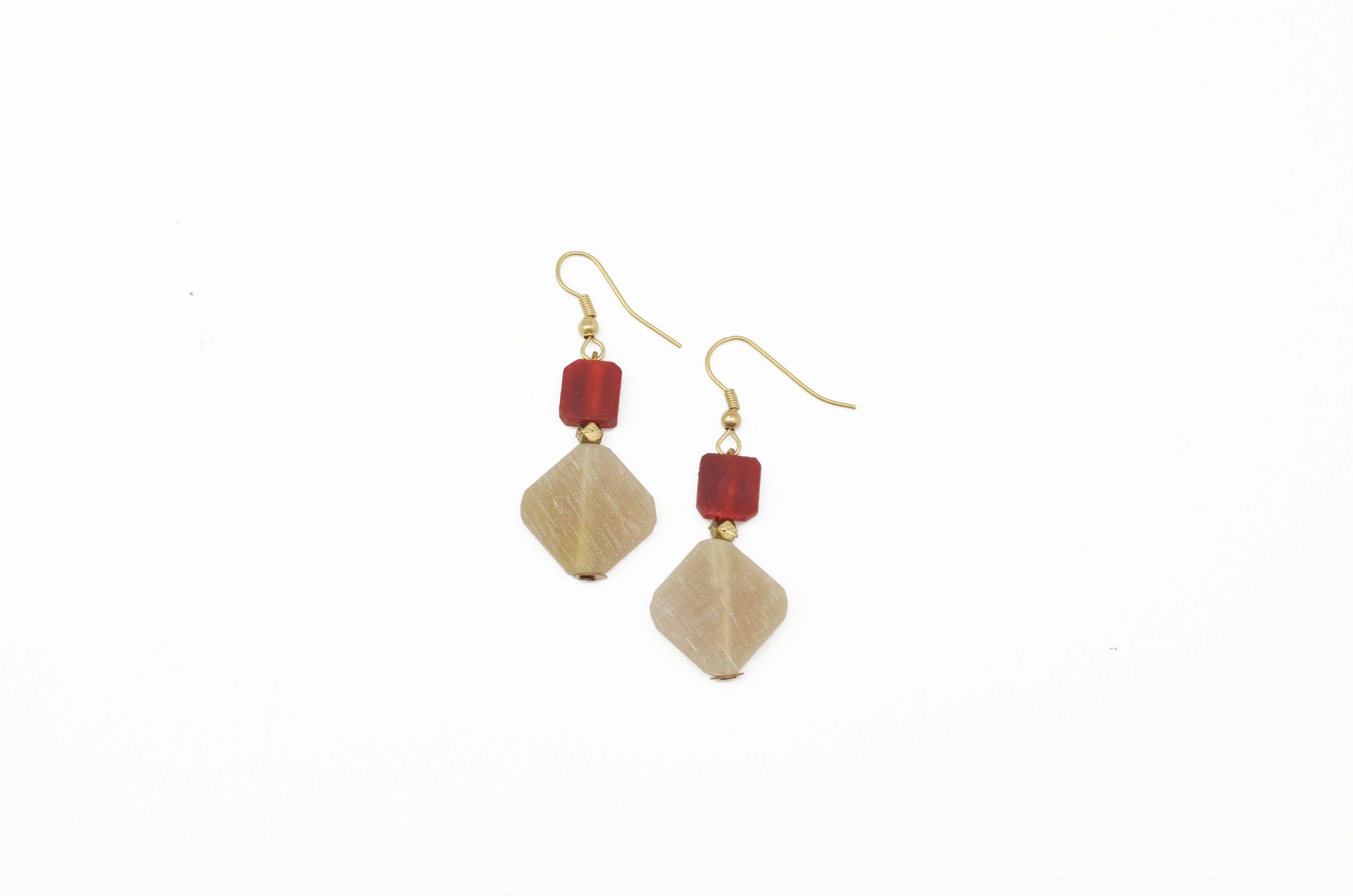 Omala Square Beaded Earrings