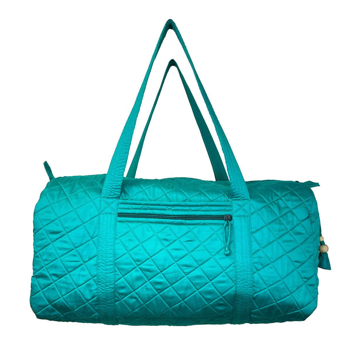 Aviva Collection - Quilted Solid Cotton Duffle Bag - Teal