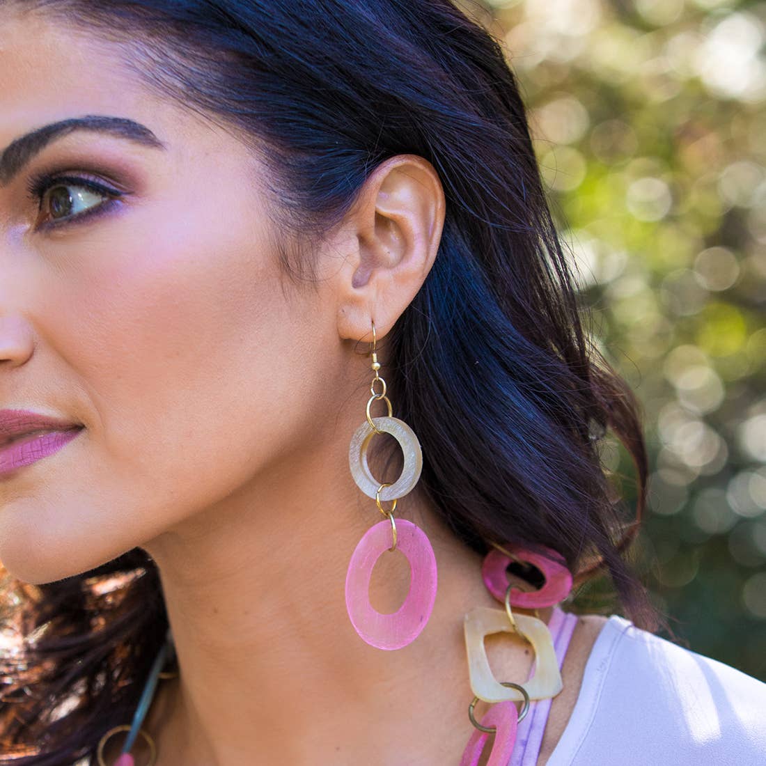 Omala Autumn Neutrals Collection Earrings - Two Color Ovals