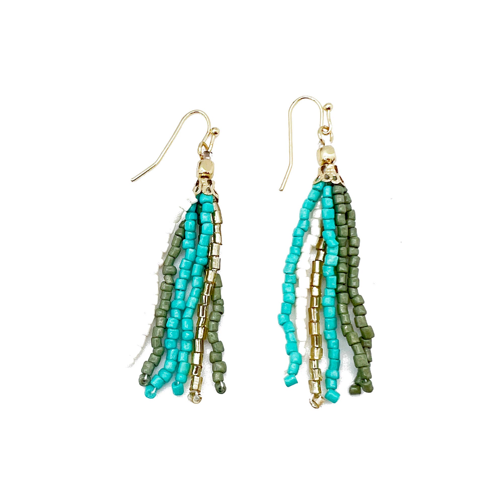 Seed Bead Simple Tassel Earrings - Multiple Color Styles