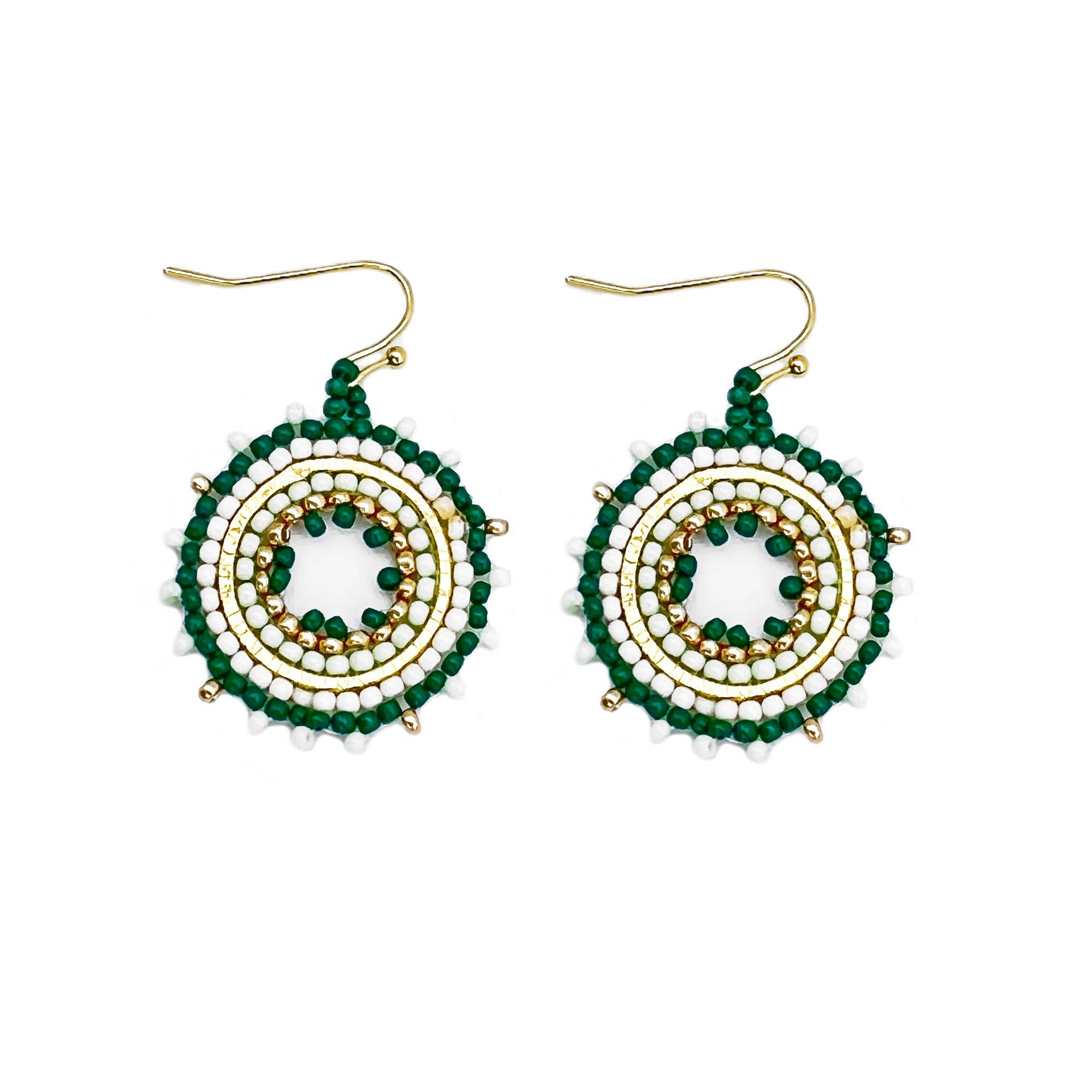 Seed Bead Mandala Hoop Earrings- Multiple Color Styles