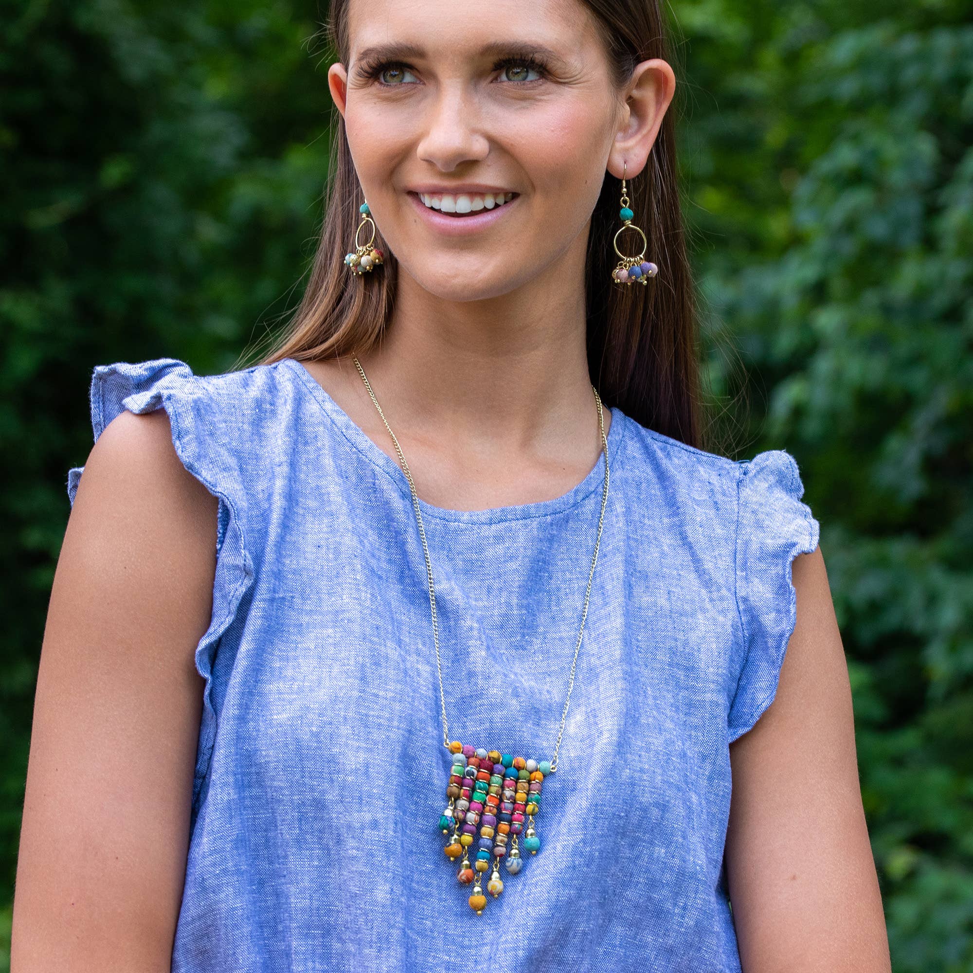 Aasha Kantha Handcrafted Dangling Beaded Long Necklace