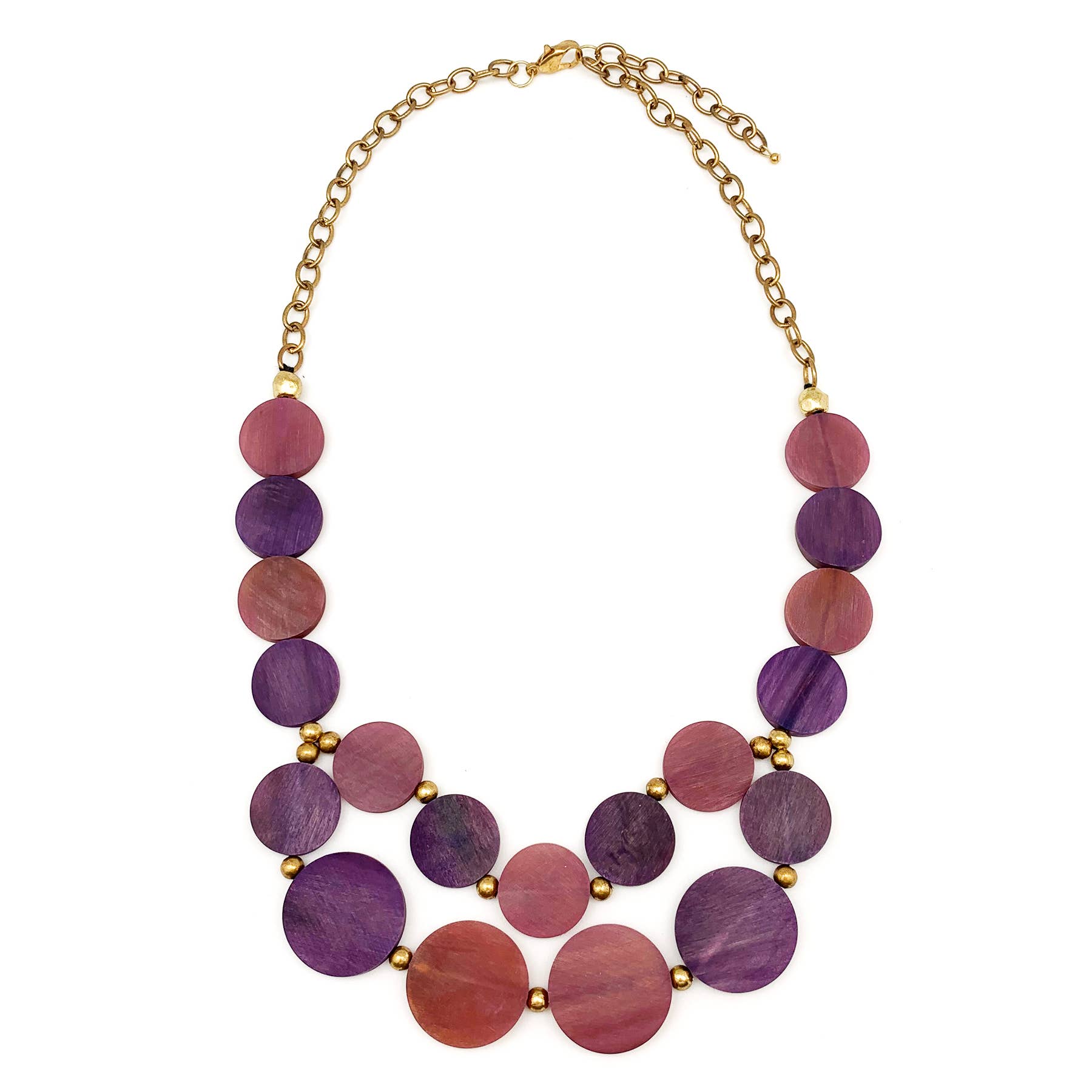 Omala Primrose and Plum Collection - Discs Bib Necklace