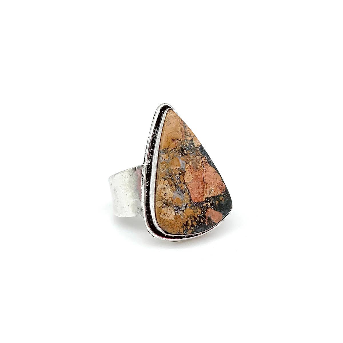 Handcrafted Kashi Semiprecious Stone Ring - Maligano Jasper