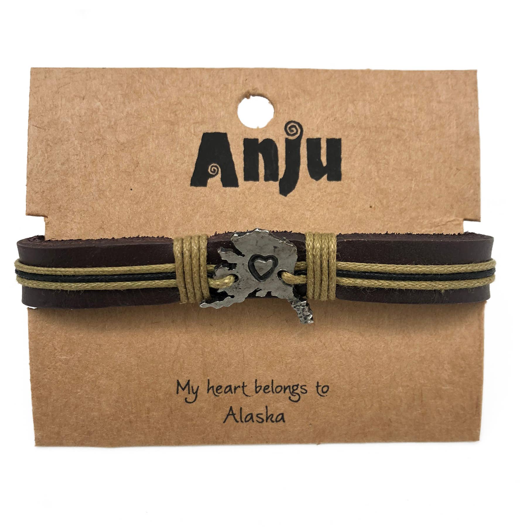 Home State Jewelry - Pewter Leather Bracelet
