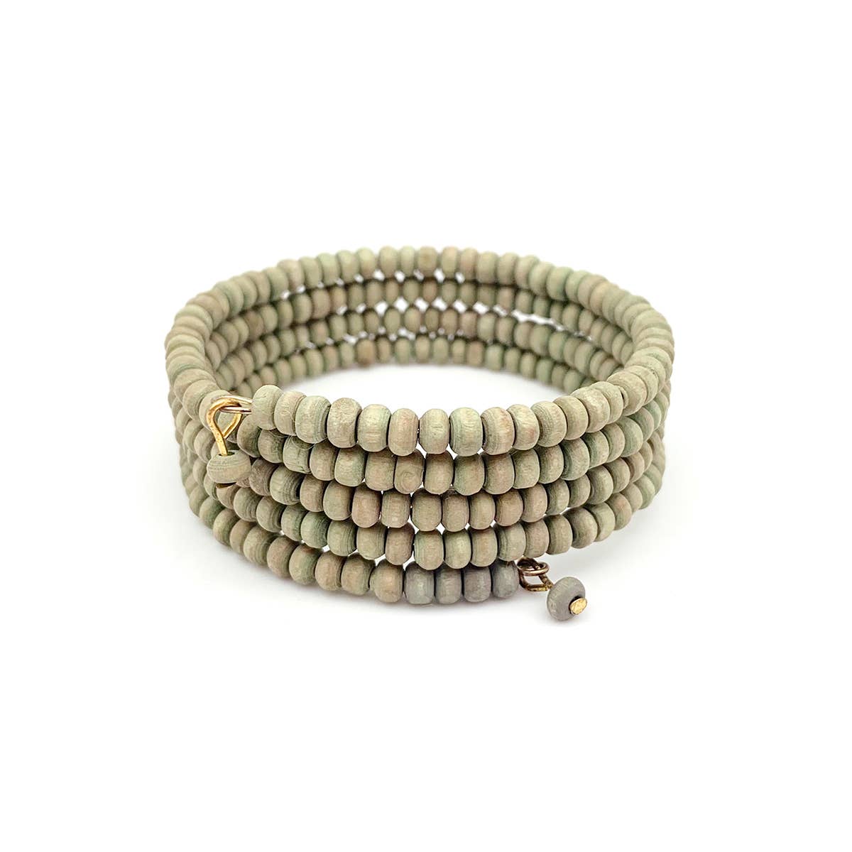 Sachi Chromatic Hues - Sage Green Coil Bracelet