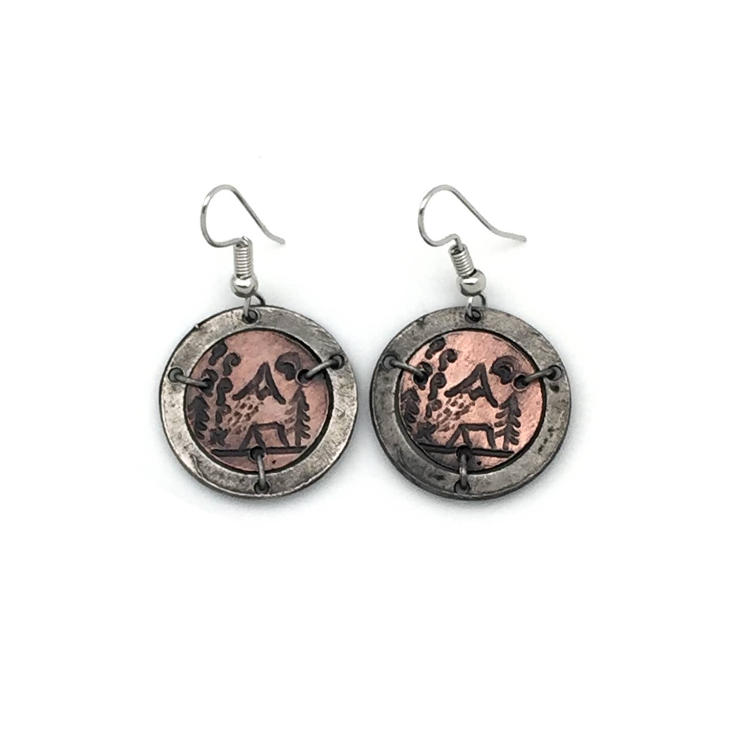 Pewter Earrings - Happy Camper