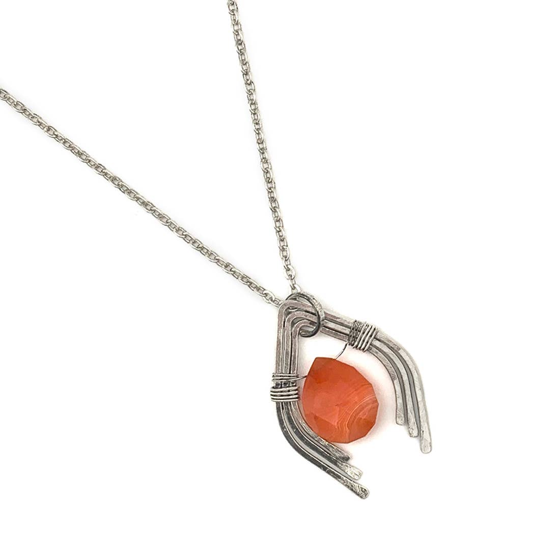 Banjara Sardonyx Wishbone Shaped Pendant Necklace