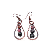 Banjara Collection Earrings - Copper and Rhotonite Beads