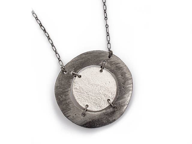 Pewter Necklace - Abstract Circle