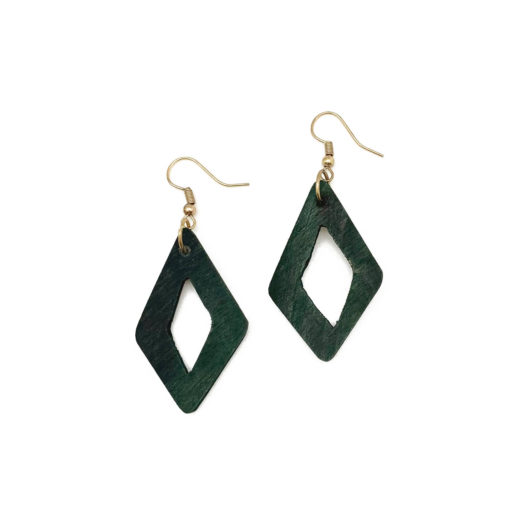 Omala Misty Greens Collection Earrings - Open Small Diamond