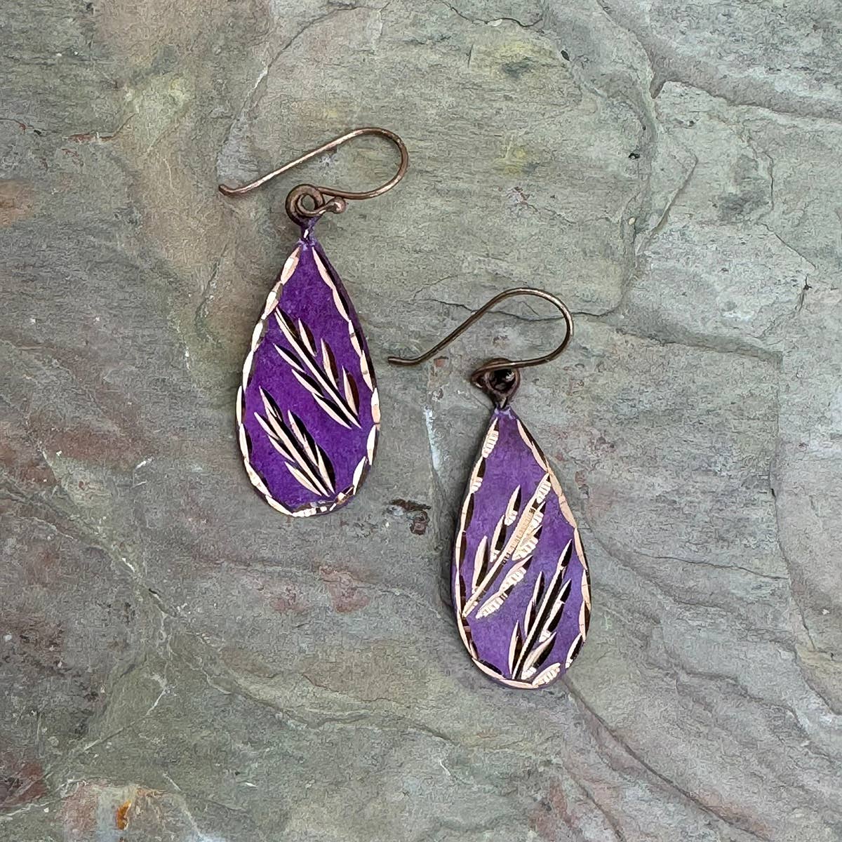 Patina Magenta Vine Earrings