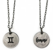 Gemini Zodiac Pewter Glyph Necklace