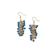 Sachi Chromatic Hues - Royal Blue Dangle Cluster Earrings