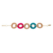 Sachi Bold Whimsy Collection Bracelet - Pink, Blue, Wood