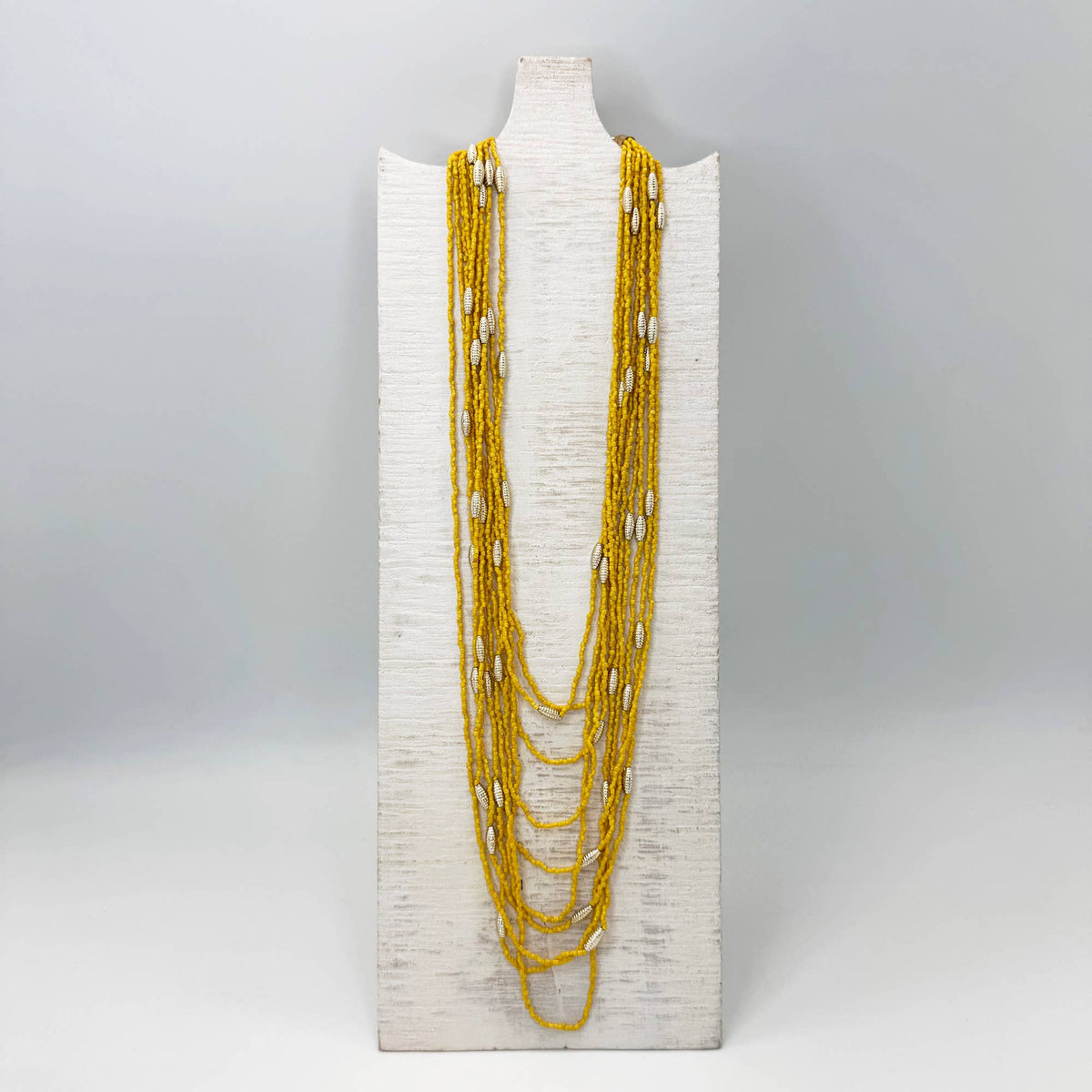 Seed Bead Multi-Strand Necklace - Yellow