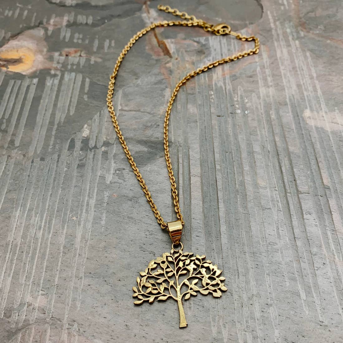 Tanvi Collection Necklace - Gold Tree With Leafy Branches