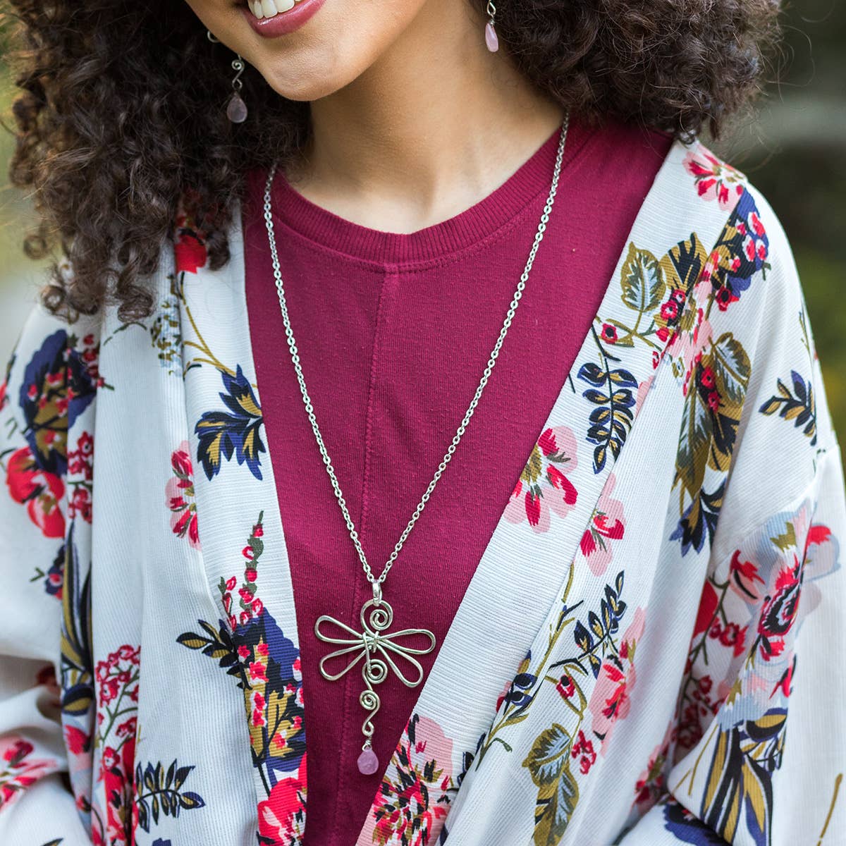 Banjara Quartz Dragonfly Necklace