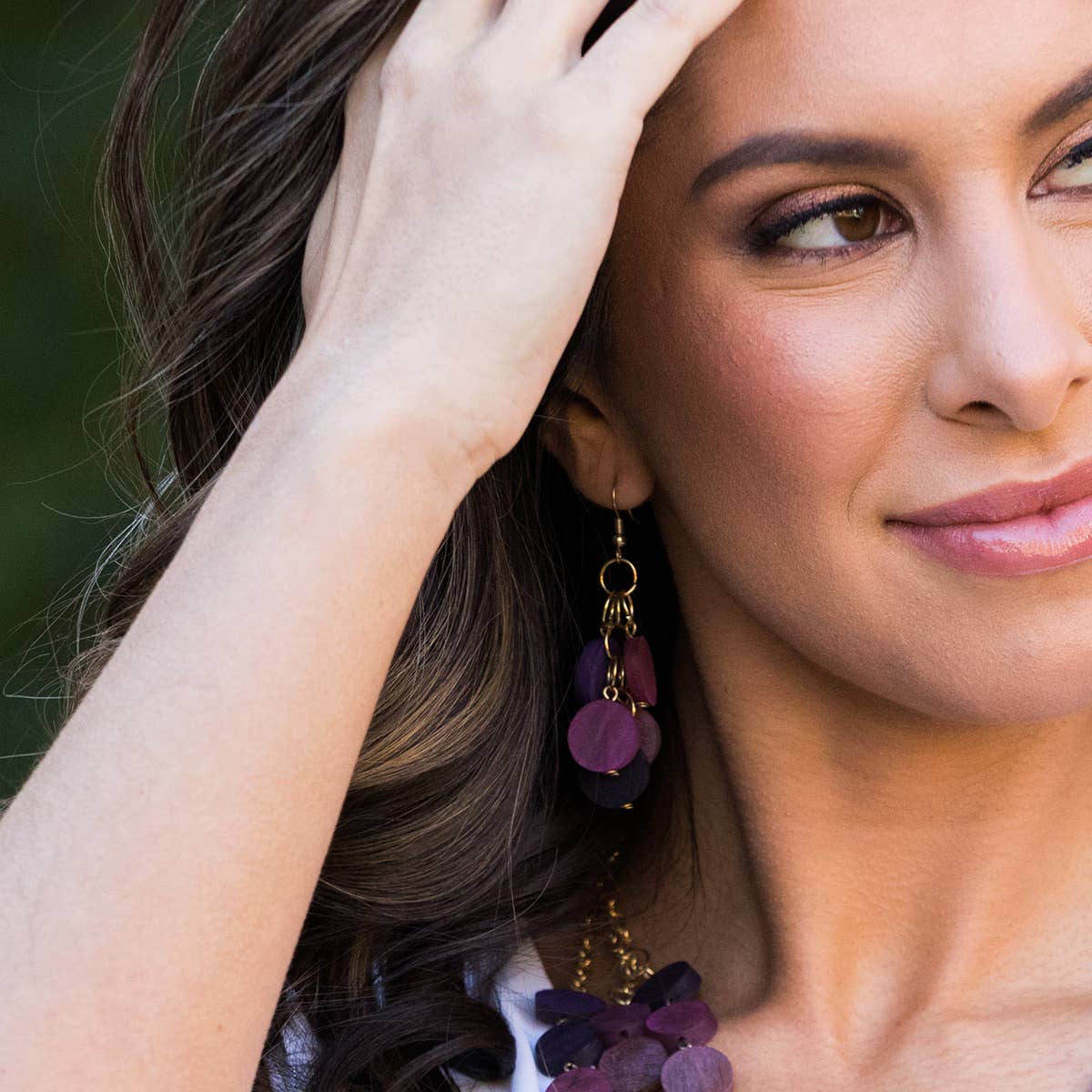 Omala Heliotrope Collection Earrings - Beaded Cluster