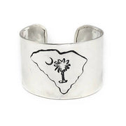 Silver Adjustable Cuff Bracelet - South Carolina Palmetto