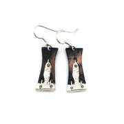 Pewter Earrings - Abstract Rectangle