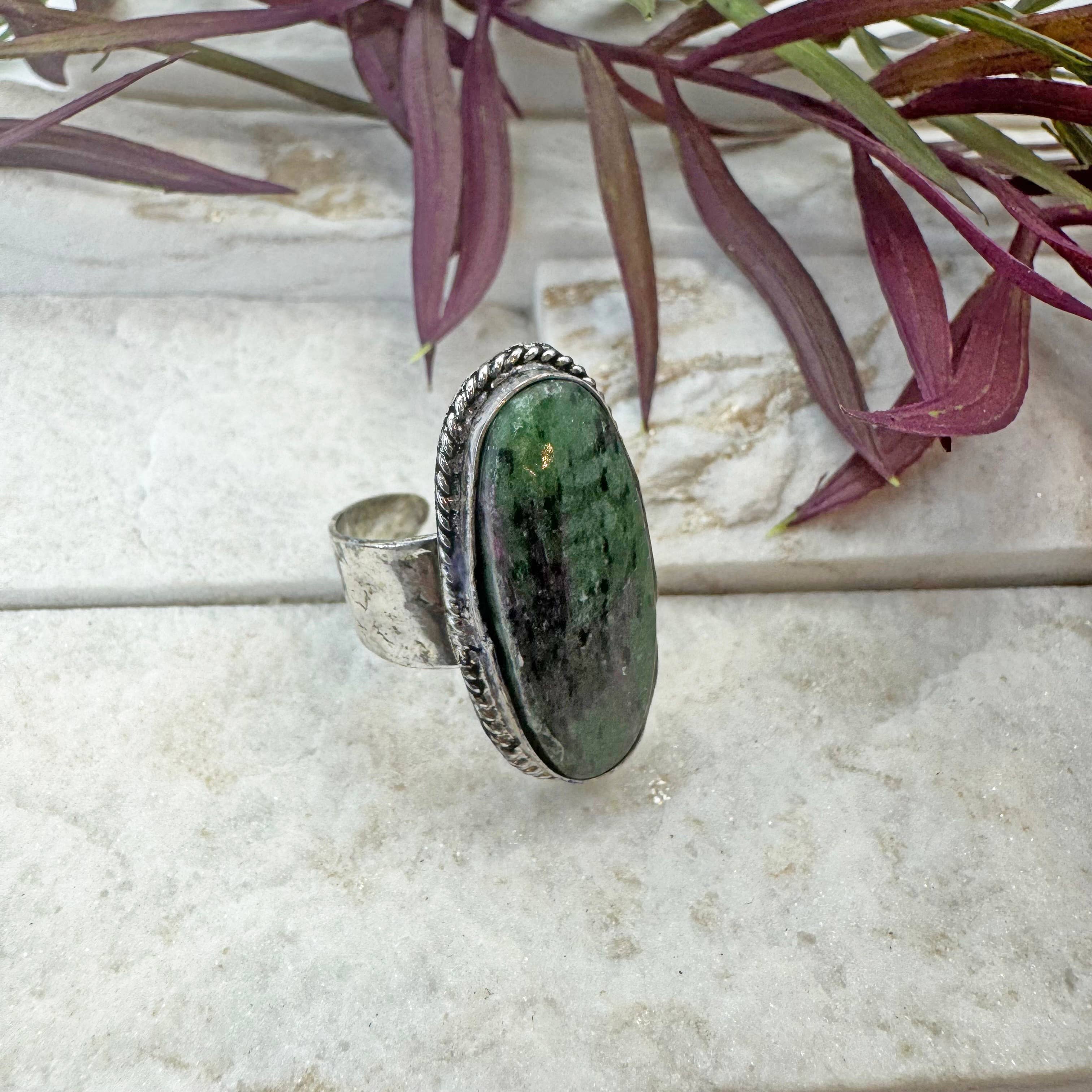 Kashi Rind Handcrafted Kashi Semiprecious Stone Ring - Blood Stone – Anju Jewelry ...