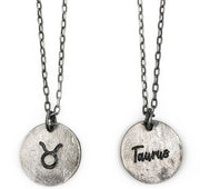 Taurus Zodiac Pewter Glyph Necklace