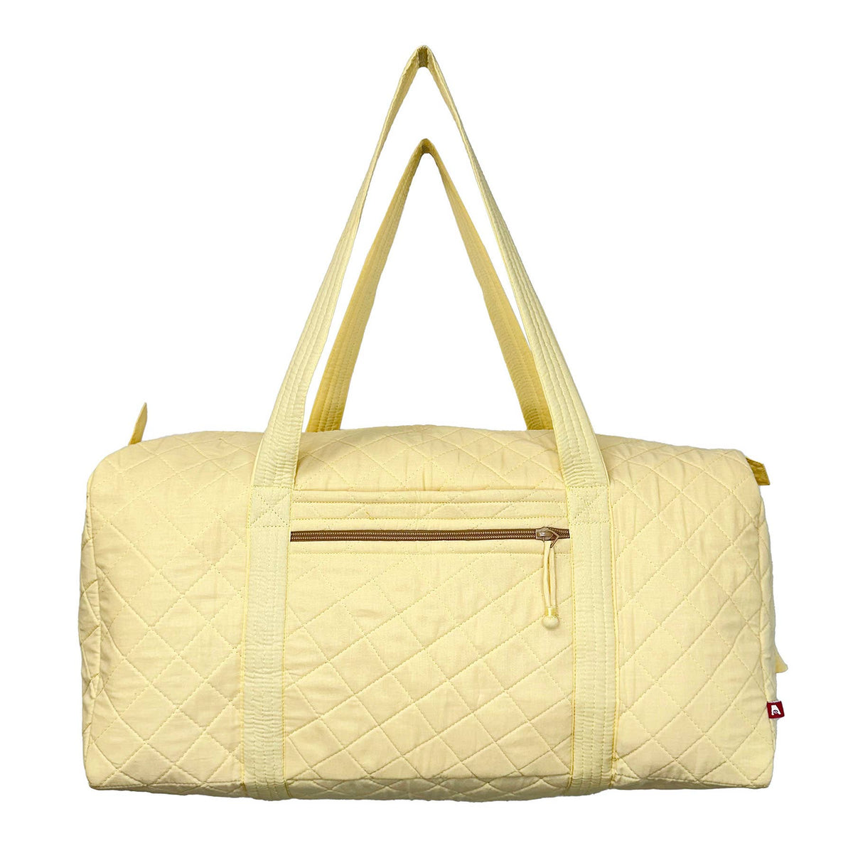 Aviva Collection - Quilted Solid Cotton Duffle Bag - Yellow