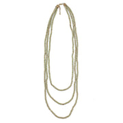 Sachi Chromatic Hues - Sage Green Long Multi-Strand Necklace