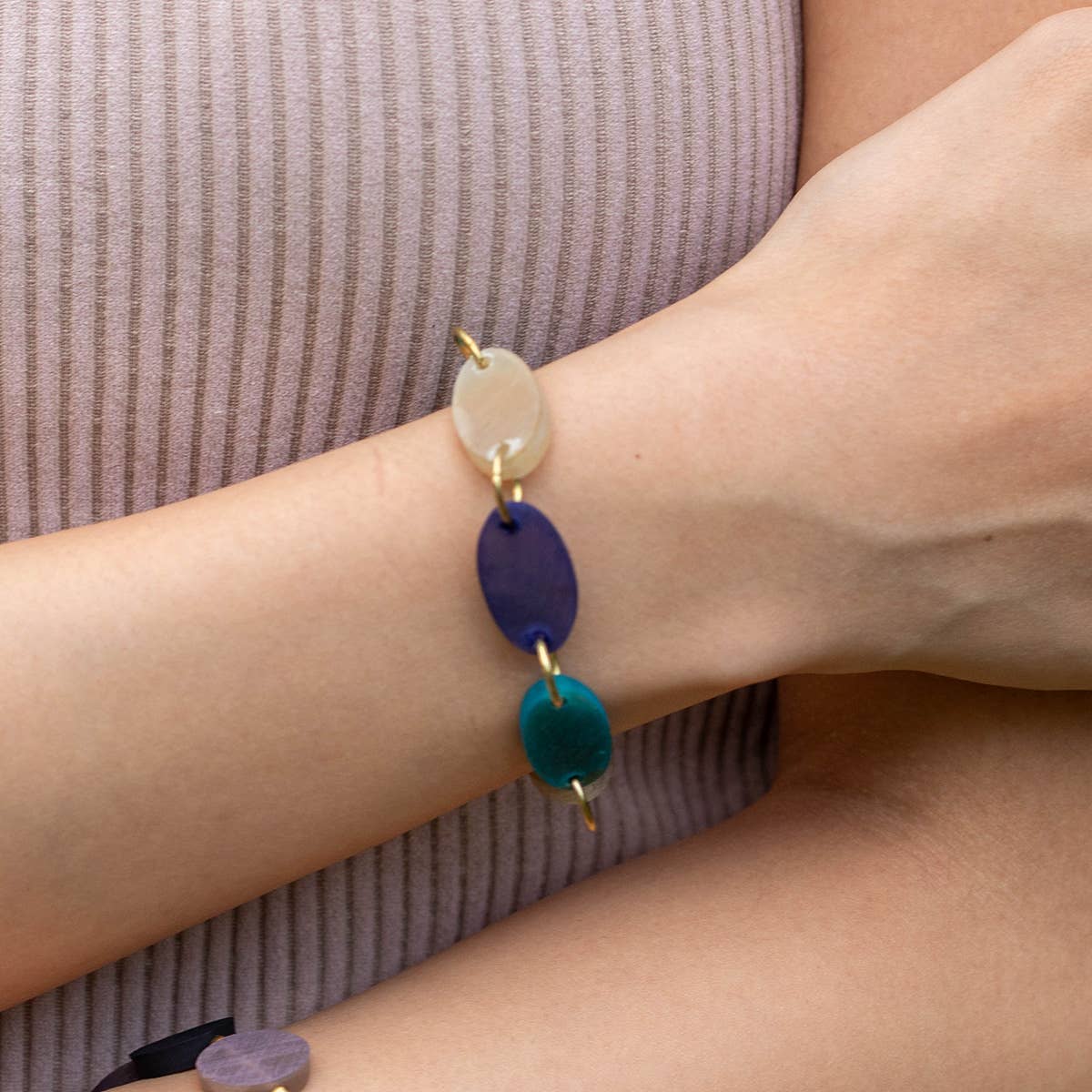 Omala Azure Coast Bracelet - Small Ovals with Toggle Clasp