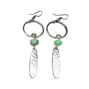 Banjara Earrings - Hammered Silver and Amazonite Beads