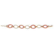 Sachi Terracotta Collection Bracelet - Gold/Rust Small Links