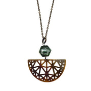 Banjara Collection Necklace - Ruby Zoisite, Brass Filigree